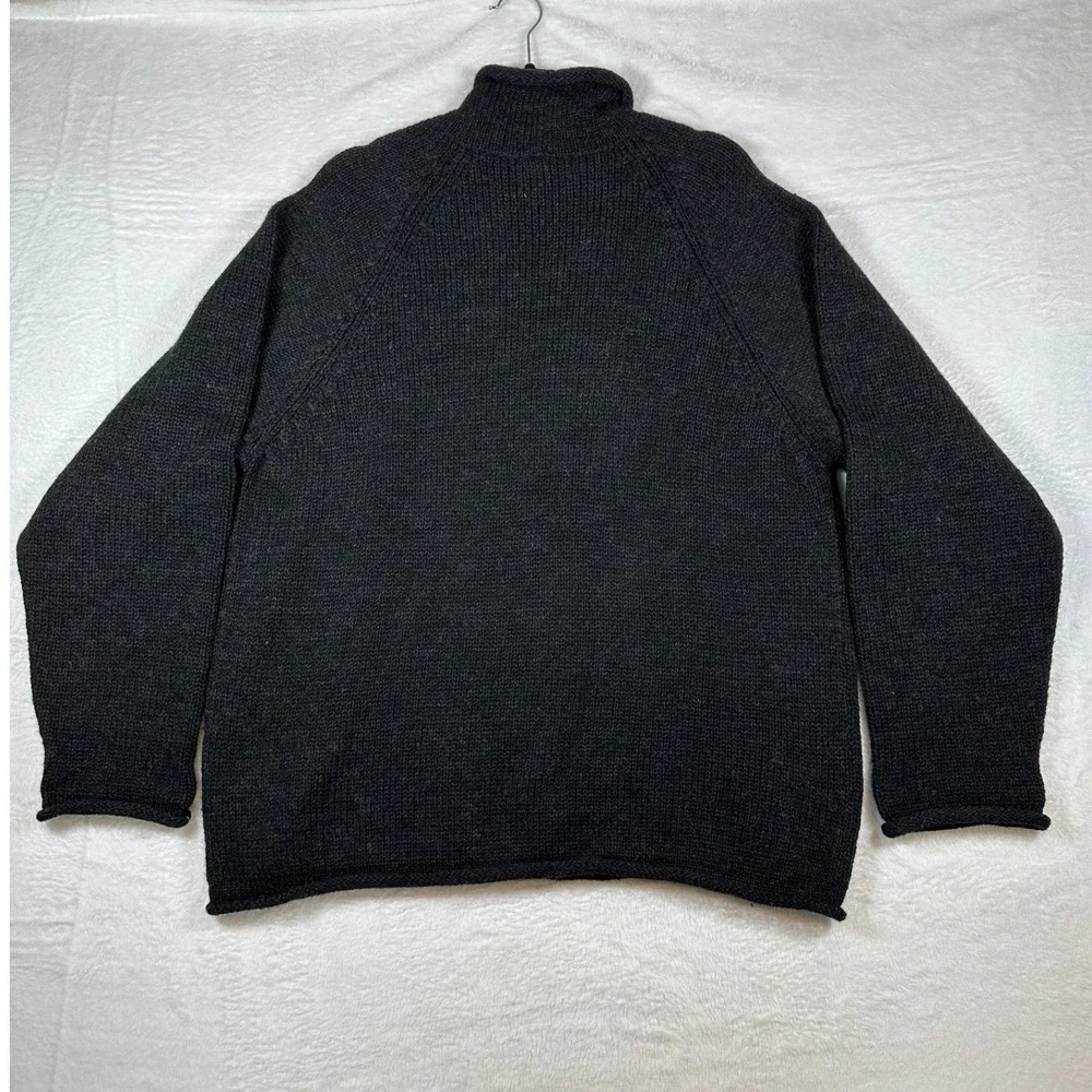 J Crew Vintage Oarsman Rollneck Sweater Mens L Charcoal Gray 100% Wool Knit